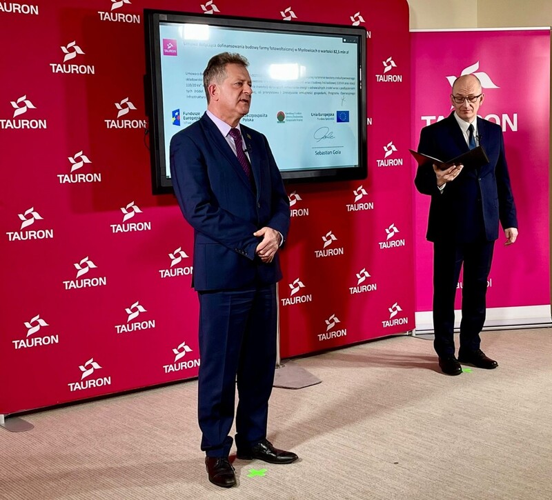 Konferencja prasowa dot. budowy w Mysłowicach największej w Polsce farmy fotowoltaicznej