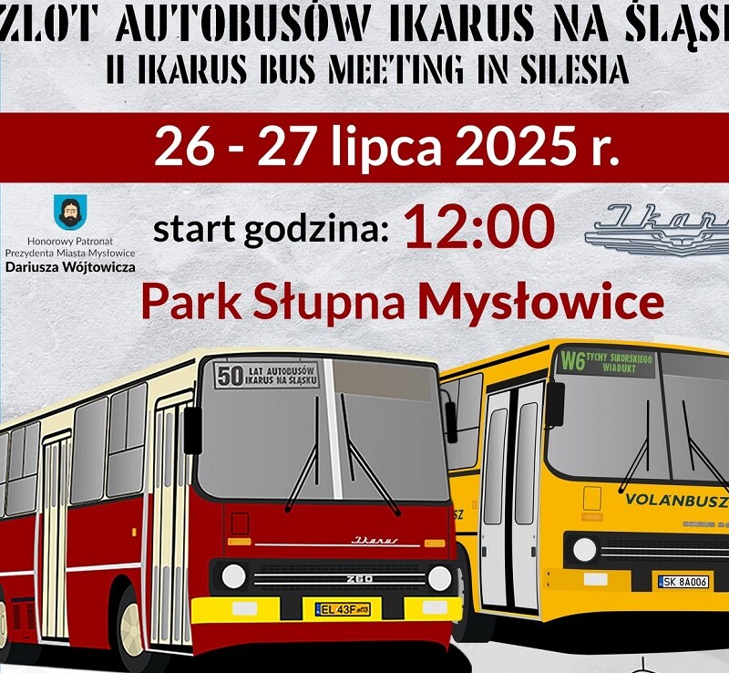 Kultowe Ikarusy wracają do Mysłowic! II Zlot w Parku Słupna już 26–27 lipca