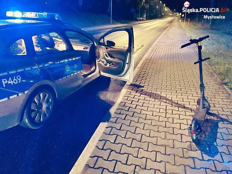 Pijany mysłowiczanin na hulajnodze elektrycznej. Mężczyzna miał 1,6 promila!