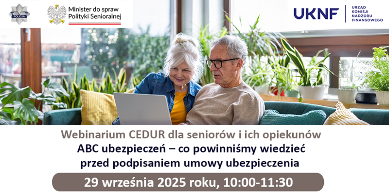 Webinarium „ABC ubezpieczeń” dla seniorów i opiekunów już 29 września